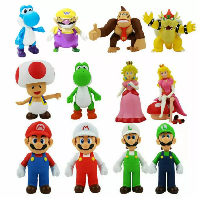 Super Mario Bros Action Figures Mario Luigi Yoshi Donkey Kong Collection Toys