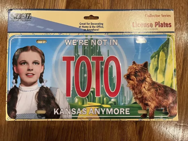 WIZARD OF OZ TOTO We’re Not In Kansas Anymore License Plate NEW Sealed ...