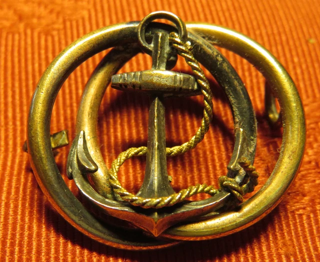 Broche Ancienne Bleu Et Argent - 6cm - Occasion (manque 2 Pierres)