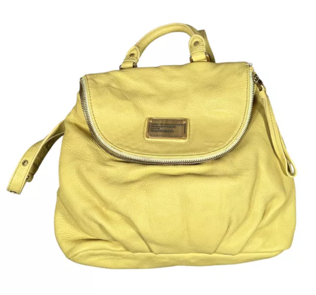 Marc By Marc Jacobs Yellow Leather Y2K Rucksack Daypack 13”x10”x4.5” READ