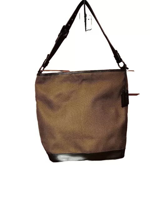 The Sak Elliott Lucca Brown Faux Leather Woven Tote Shoulder/Carry Strap Bag
