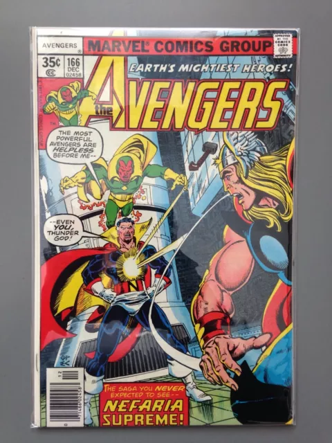 Avengers #166 VF VF/NM 1er Django Maximoff, Thor vs comte Nefaria