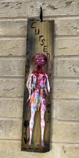 OOAK Creepy Doll Haunted Horror Zombie Gothic Possessed "CURSED" Fashion doll