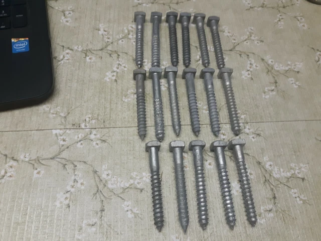17 Galvanized Bolts Screws 3" Inch Square Head