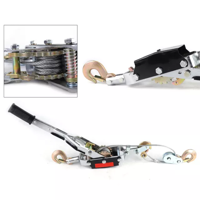 5 Tons 3 Hook Come Along Winch Hoist Hand Cable Puller Winches Lever Hoists Tool