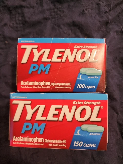Tylenol PM Extra Strength Caplets (250 ct.) Pain Reliever, Nighttime Sleep 08/24 Tylenol PM Extra Strength Caplets (250 ct.) Pain Reliever, Nighttime Sleep 08/24