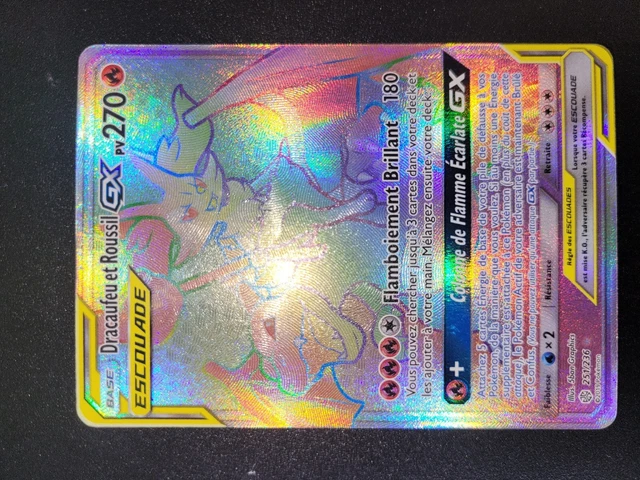 CARTE POKÉMON DRACAUFEU Et Roussil GX Secrète Fantôme Escouade 251/236