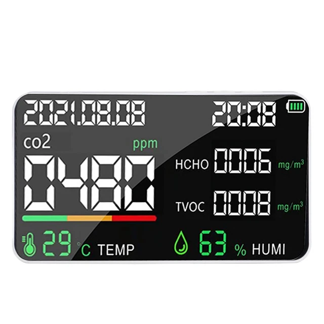 (White)Carbon Dioxide Detector 1200mAh UTB Rechargeable CO2 HCHO Tester Multi UT