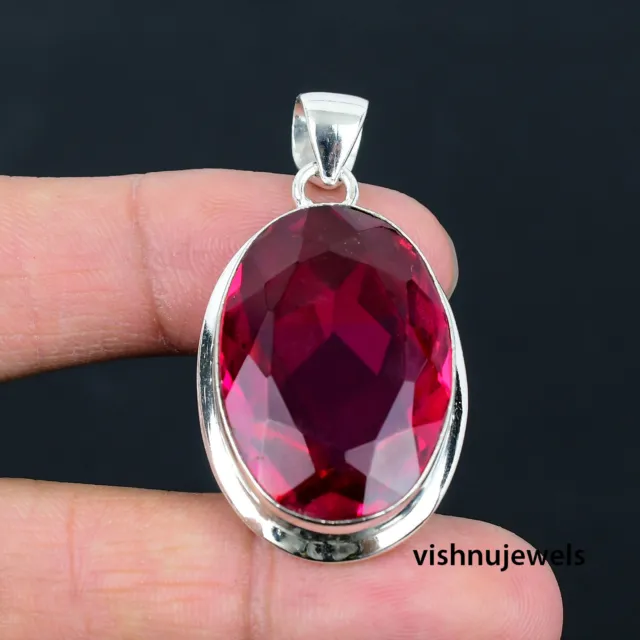 Pink Tourmaline  925 Sterling Silver Handmade Pendant Anniversary Jewelry VA-05