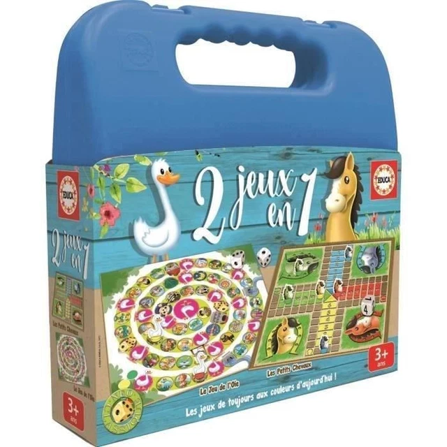 JEU DE SOCIÉTÉ - EDUCA - Malette 2 Jeux En 1 - Garçon et Fille - A ...