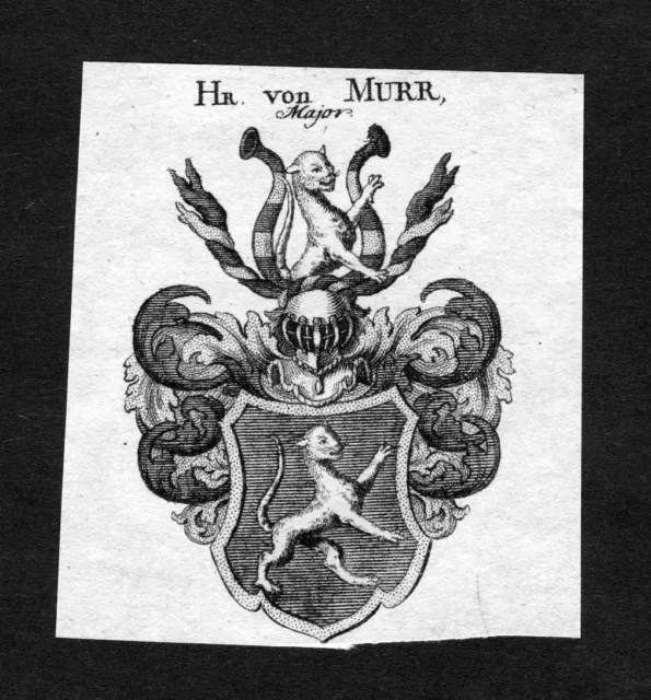1820 - Murr Armoiries Adel Coat De Arms Heraldry Héraldique Gravure sur Cuivre