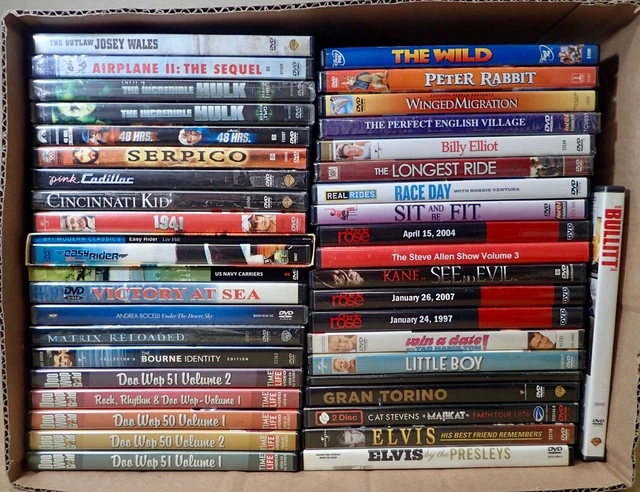 Used Dvd WHOLESALE BOX LOT (40) mixed used DVD movies untested Children Family ...