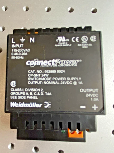 Weidmuller 992889 0024 CP-SNT 24W Switchmode Power Supply 24 VDC, 1 Amp Output