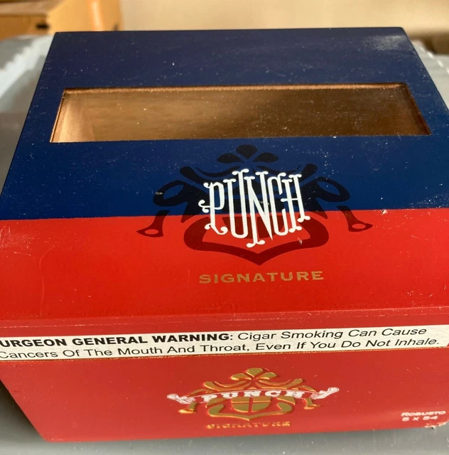PUNCH TORPEDO SIGNATURE Empty Cigar Box Red And Blue 10.00 PicClick
