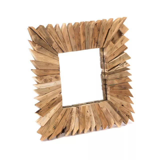 NATUR HOLZ SPIEGEL "SPIKES" 50 cm | Wohnzimmer Spiegel, Bad Spiegel, Wandspiegel