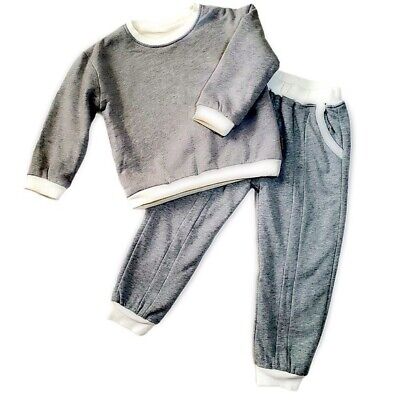 Kids Boys or Girls Sweatsuit Lounge Set Fur Lined Outfit Size 5-6