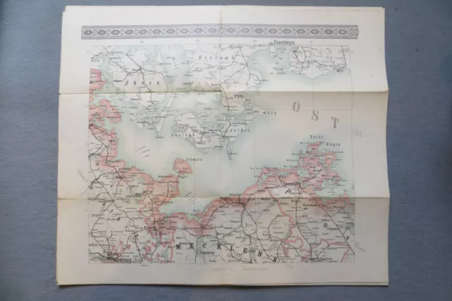 Sehr alte große Landkarte -Deutsches Reich um ca 1880- 16 Blatt in Mappe 2