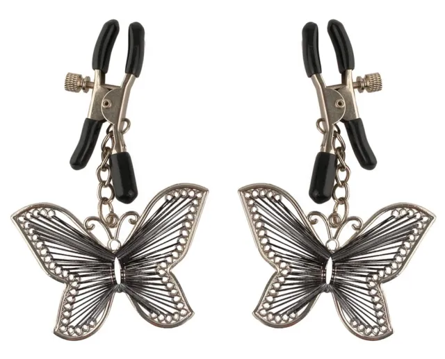 Pinzas para Pezones Butterfly Nipple Abrazaderas Colgante Con Mariposa Juego