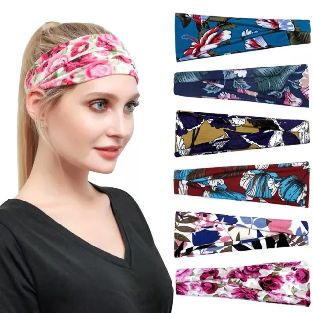 Women Running Soft Wide Hairband Yoga Elastic Stretch Headband Turban Head Wrap