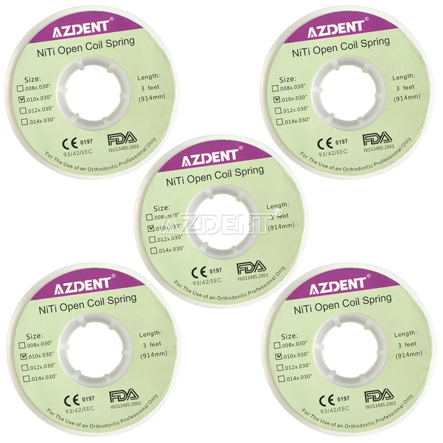 5 X Dental Orthodontics Niti Open Coil Springs Dia.010 inch 914mm 1pie/roll