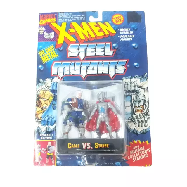 Toy Biz Marvel Comics X-Men Steel Mutants Cable VS Stryfe Die Cast Metal Figures