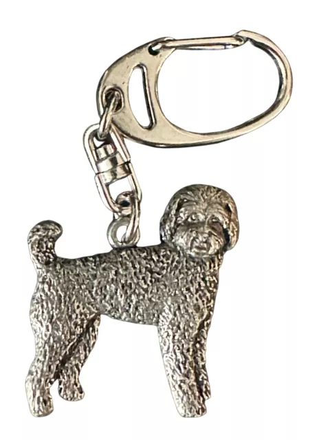 Labradoodle Dog Hand Finished Small Miniature Key Ring in Gift Bag