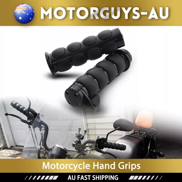 1" 25mm Motorcycle Handlebar Hand Grips Chrome For Harley Honda Cruiser Yamaha