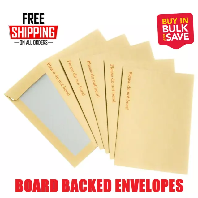 Board Backed Envelopes Please Do Not Bend Hard C3 C4 C5 C6 Manila Brown Cheapest