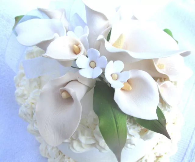 Pasta de goma de 5x6" 11 flores de pastel de calla blanco marfil blanco marfil