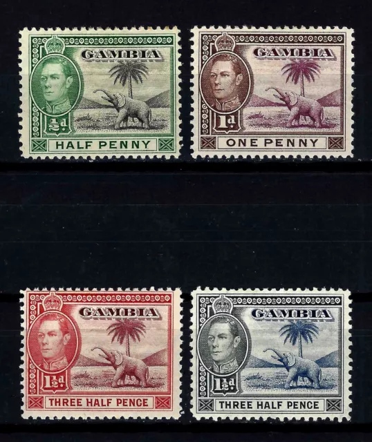 Gambia Stamp Lot Sc 132-134A / SG 150-152c - King George VI Pictorials 1945