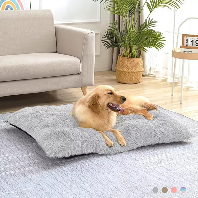 Soft Plush Pet Cushion Bed Washable Anti-slip Crate Dog Bed Mat Puppy Pillow