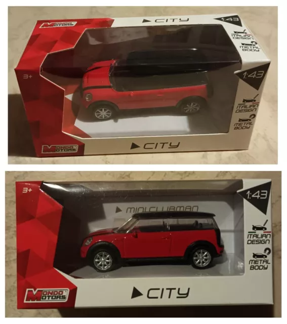 Mini Clubman rossa modellismo 1:43 Mondo Motors City metal body italian design