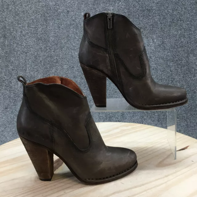 FRYE BOOTS WOMENS 8.5 M Madeline Ankle Booties Brown Suede Heeled