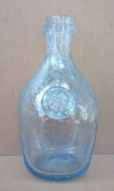 Carafe en VERRE SOUFFLE BULLE BIOT BLEU déco bubbled blown glass pitcher jug