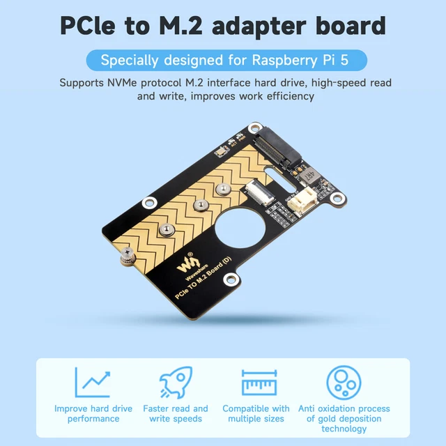Carte Adaptateur PCIe Vers M.2 Pour Raspberry Pi 5 - SODIAL - NEUF
