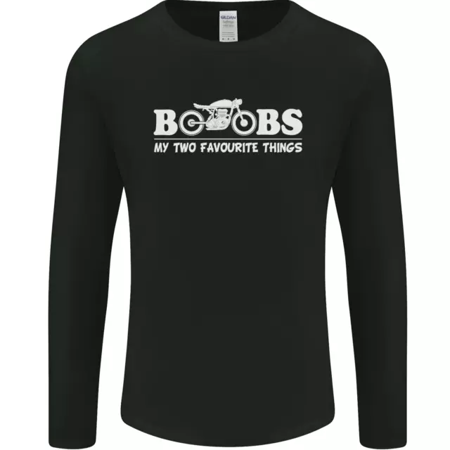 Boobs & Bikes Funny Biker Motorcycle Mens Long Sleeve T-Shirt