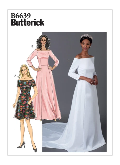 bridesmaid dress sewing patterns uk 1976 Vintage Sewing Pattern B34" WEDDING & BRIDESMAID DRESS (2201) Style 1787