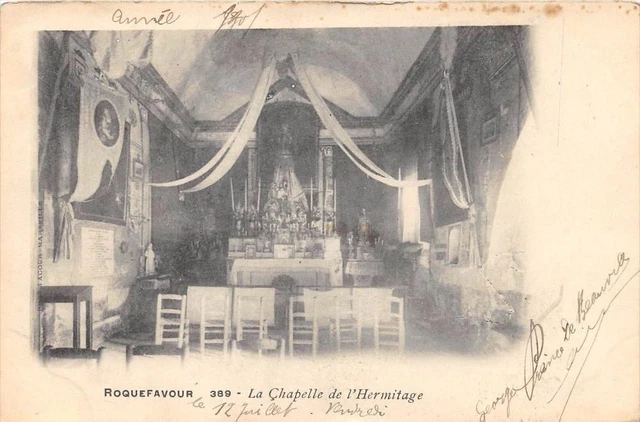 CPA 13 ROQUEFAVOUR LA CHAPELLE DE L'HERMITAGE (dos non divisé)