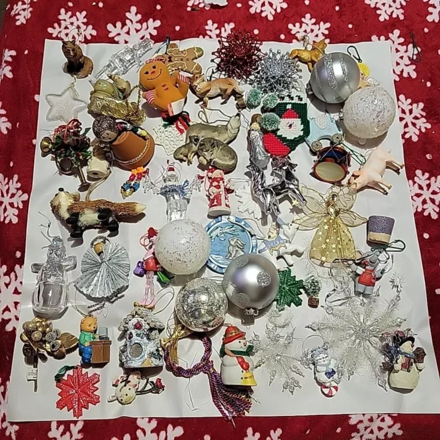 huge lot of 50+ vintage christmas ornaments - READ DESCRIPTION