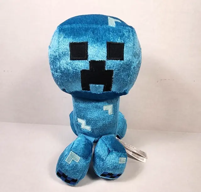 Minecraft Charged Creeper Plush Mojang Jinx Blue Happy Explorer  7" Official
