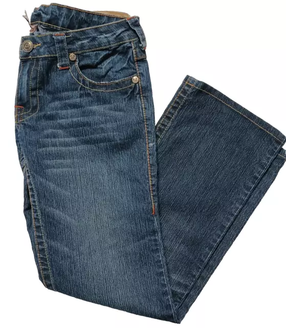 True Religion Jeans Womens Size 31 Blue Denim Relaxed Fit  Ricki Pocket Flaps