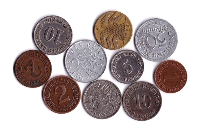 Lot Germany Reich Old Coins Nice Collection