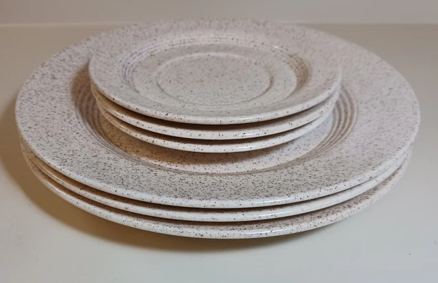 Homer Laughlin "Country Sage" Pattern Lot of 6-3 Saucers, 3 Dinner Plates