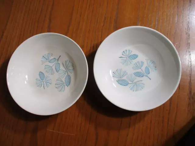 2 Vintage 6.75" Bowls by  Marcrest - Blue Spruce Pinecone