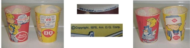 Dairy Queen Dennis Menace Wax Cups Red Yellow Ketcham Swimming Sit In Corner
