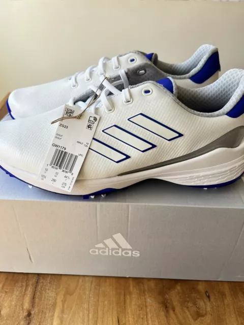 ADIDAS MEN'S ZG23 Golf Shoe *New With Box* White/Blue SZ: US 10.5M $40. ...