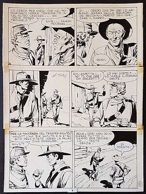 Tavola originale Tex Willer e Kit Carson spari nella notte LUCA VANNINI 