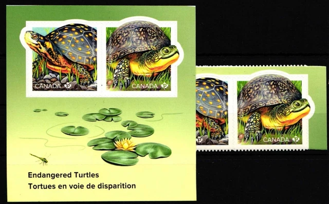 Kanada 3729 und 3730 und Block 288 postfrisch Schildkröten / Folienblatt #HP970