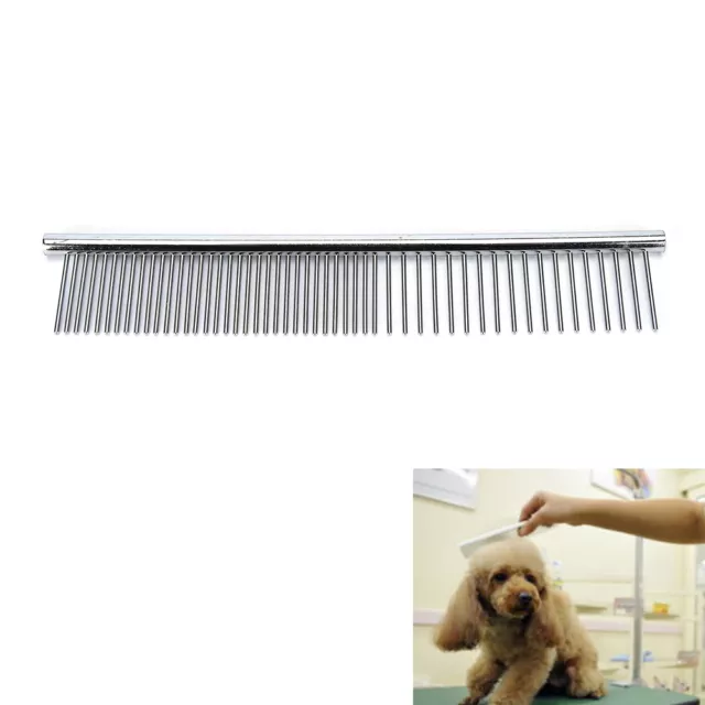 Pet Puppy Dog Cat Stainless Steel Comb Long Hair Shedding Grooming Flea Comb-H4 3