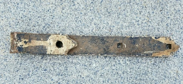 Primitive Antique Hand Forged Barn Door Strap Hinge Gate Iron 12” Long 1.5” Wide